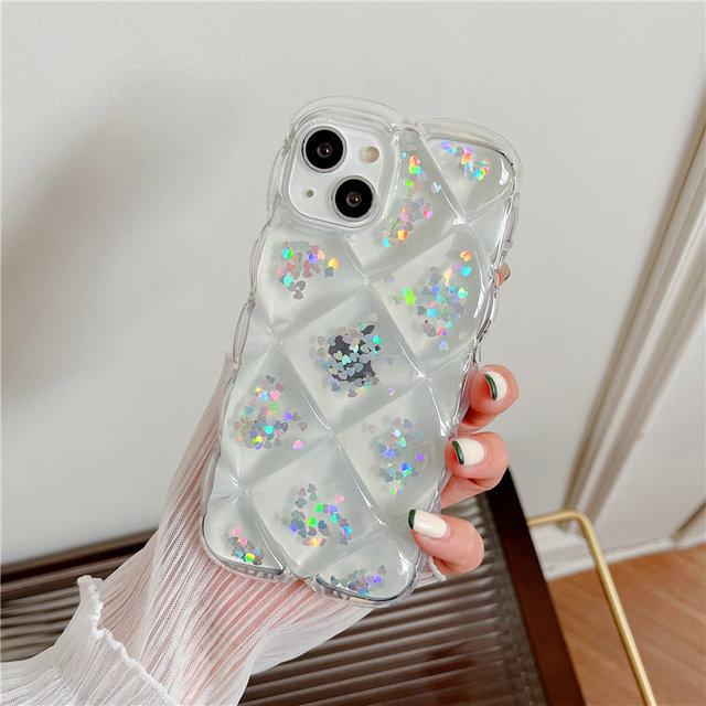 Прозрачный чехол с 3d бриллиантами и блестками для Iphone 13 12 11 Pro Max Xs Max Xr X 7 8plus, прозрачный силиконовый чехол 3d Diamond Case
