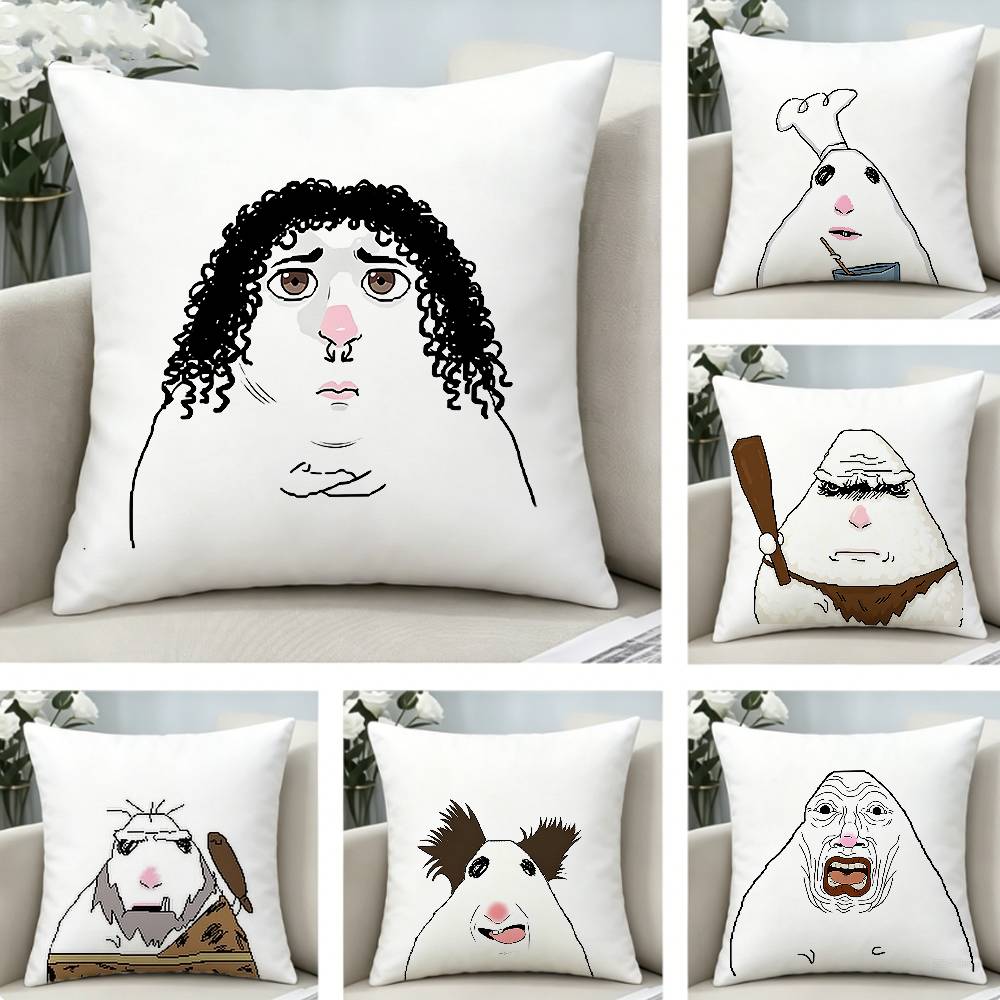 FUNNY HHamster Caveman Pillow Case Pattern Printed Pillowcase For Living Room Sofa Cushion Cover