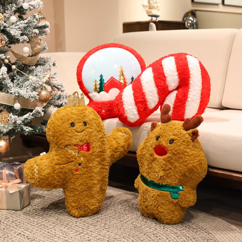 Мультяшный Санта Подушка-игрушка Плюшевая игрушка Кукла Лось Колокольчик Подушка-игрушка Детская тряпичная кукла Рождественский подарок