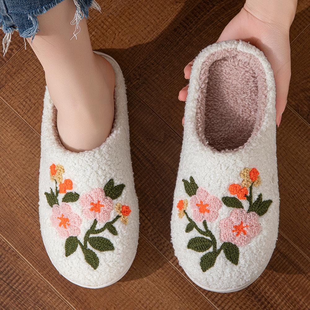 Cat cotton slippers women's autumn and winter home indoor universal soft bottom non-slip silent warm cartoon fluffy slippers