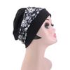 Floral Print Chemo Cap Solid Base Head Wrap Beanie Stylish Pre-Tied Turban Hat  Fashion Accessory
