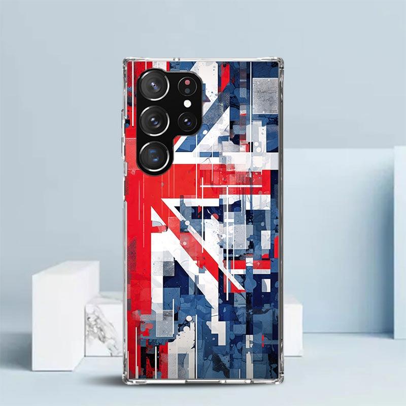 Флаг Великобритании Union Jack Англия Мягкий чехол для Samsung Galaxy S25 Edge S26 S24 S23 Ultra Чехол для телефона S22 S21 Plus S20 FE С рисунком