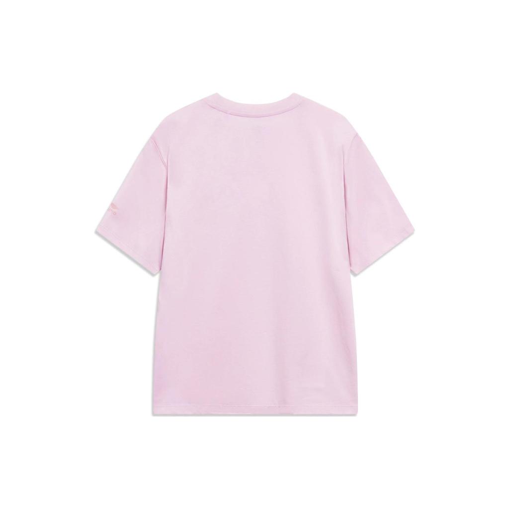 Футболка с коротким рукавом и круглым вырезом с принтом в виде бабочки из серии китайской культуры Li Ning, женская AHSU738-2