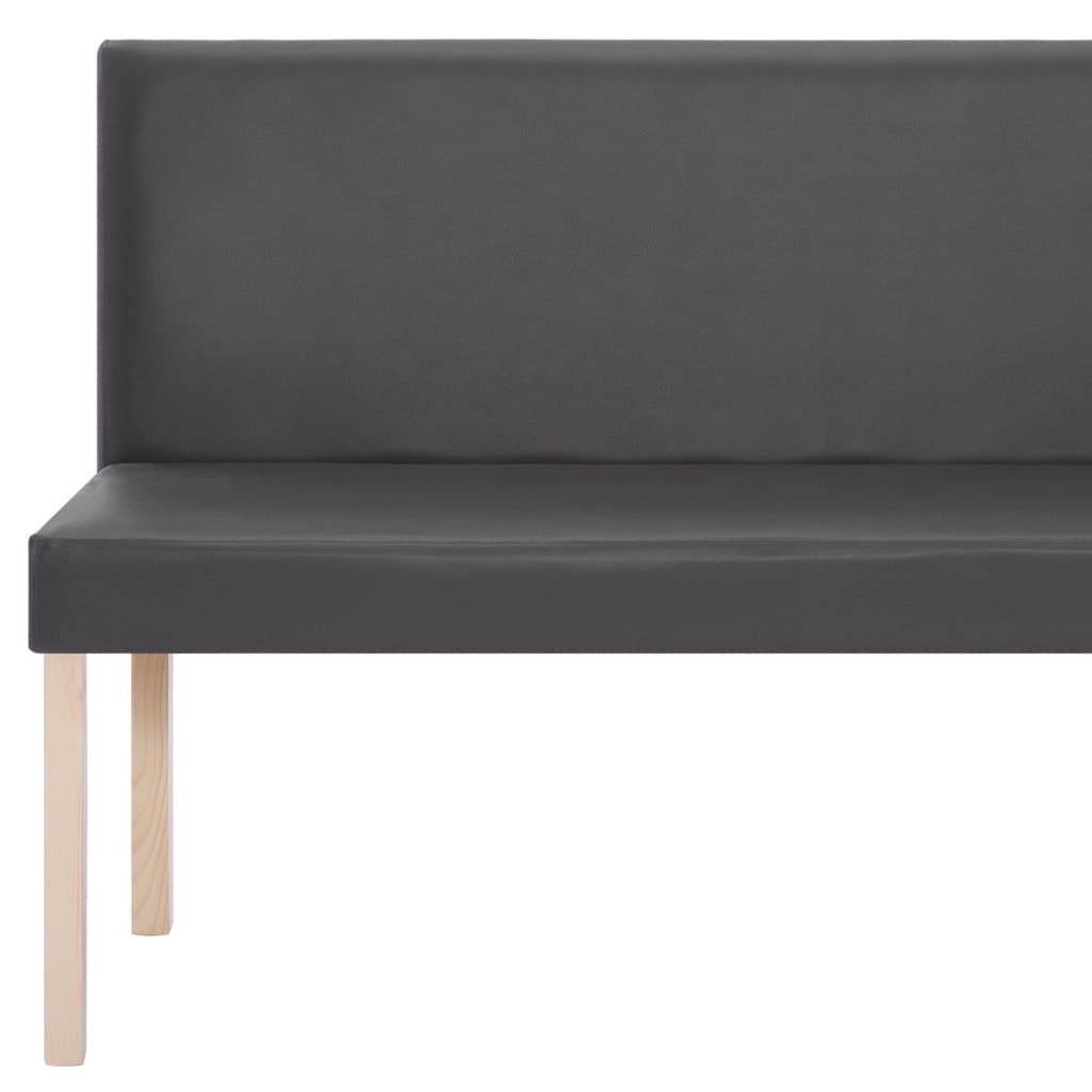 Bench 139.5 cm Grey Artificial Leather