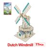 DIY Модель игрушки 3D Деревянный Пазл Голландская мельница Деревянные Наборы Головоломка Игра Сборка Игрушки Подарок для Детей Взрослых P32