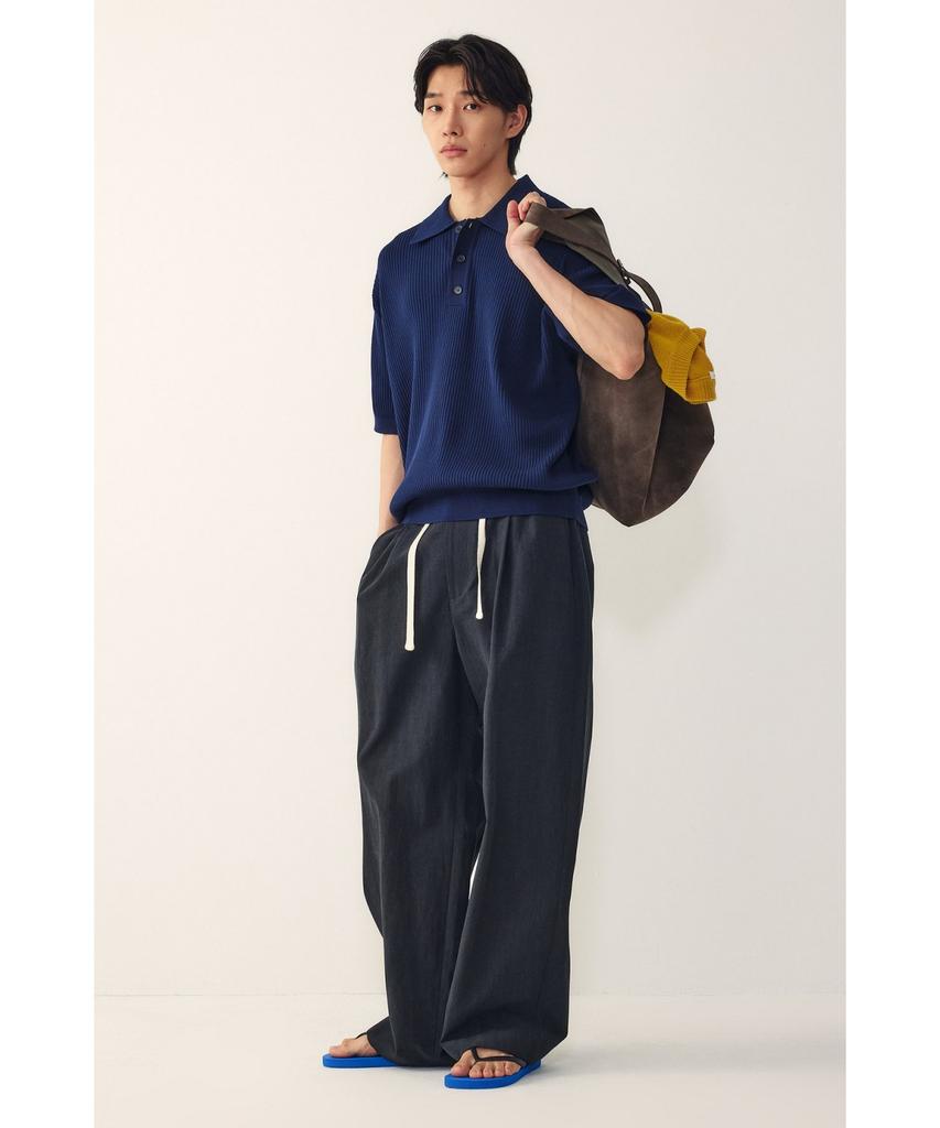 STUDIO TOMBOY [Men] Ribbed Collared Knit_Navy 9156252213