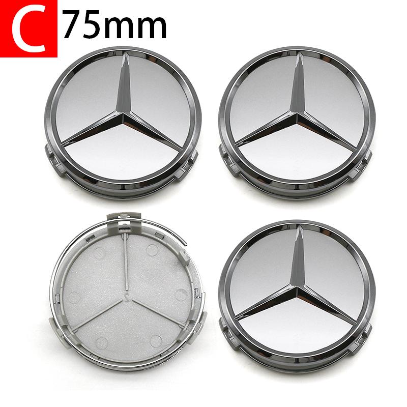 Hub Cap 4Pcs 60mm 75mm Car Wheel Center Logo Hub Cap 56mm ABS For Mercedes-Benz W211 W205 W213 W203 C218 A207 CLA Automotive Accessories DL1
