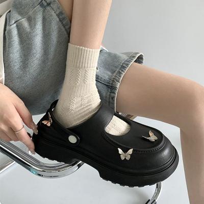 Модные милые DIY тапочки-бабочки для улицы и дома для женщин, летние туфли на платформе, мягкая толстая подошва из ЭВА, повседневные сабо и сандалии для девочек