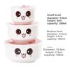 Ceramic fresh-keeping bowl three-piece set with cover refrigerator storage box Office lunch box for microwave heating special