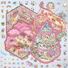Cartoon Landscape Pink Panda Square Sticker Miniature World 3D Hut Unzip DIY Scene Manual
