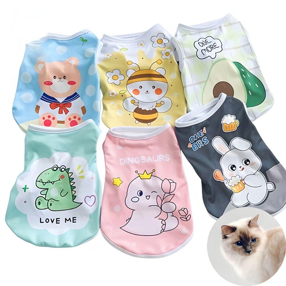 Small Dogs Dog T-Shirts Sleeveless Cat Puppy Clothes Cute Pet Vest