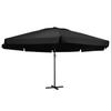 500 cm Black Garden Umbrella with Aluminum Pole