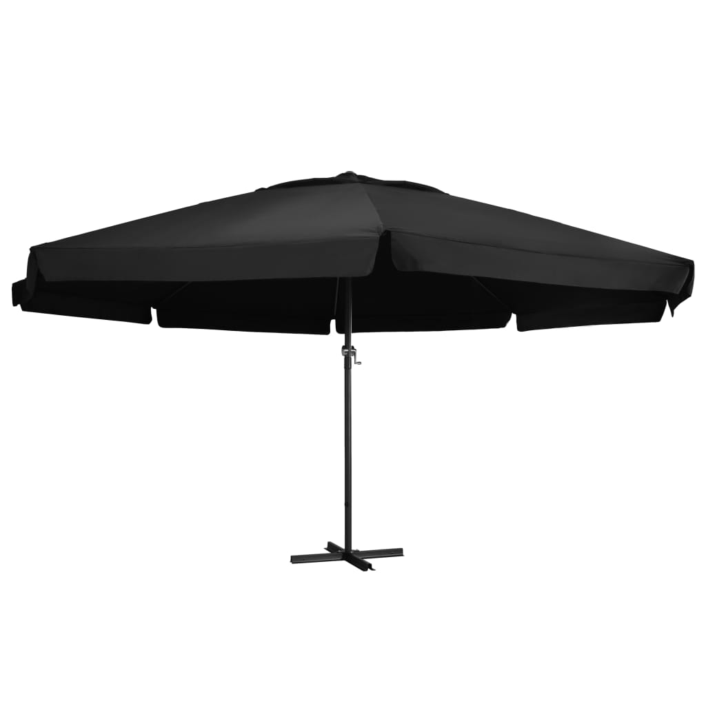 500 cm Black Garden Umbrella with Aluminum Pole