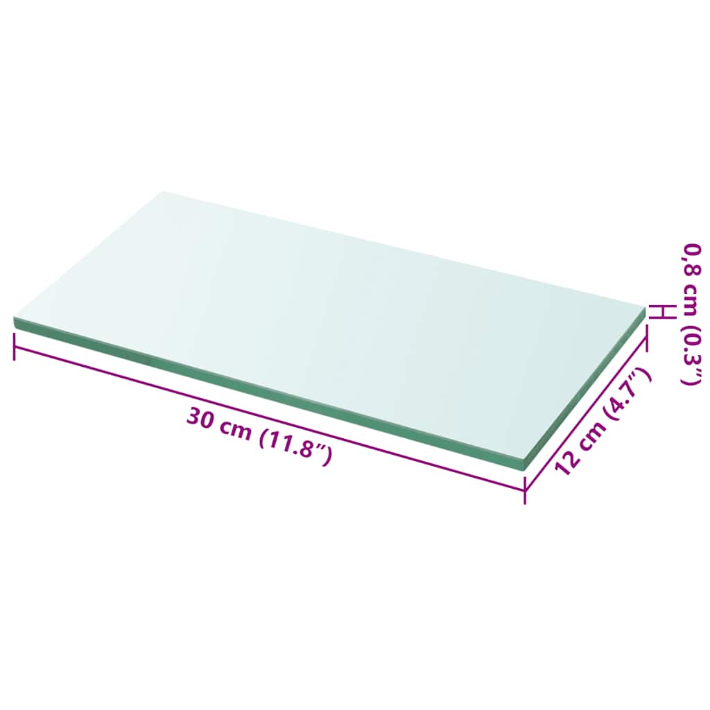 Glass Shelves 2 pcs. Transparent 30 x 12 cm