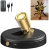Rechargeable Battery LED Spotlight Indoor: Wireless Mini Art Accent Spot Lights with Timer Remote - Small Dimmable Uplight for Plants Display