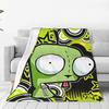 Персонализированные мультяшные одеяла I-Invader Z-Zim, теплые фланелевые пледы для дома, спальни, дивана