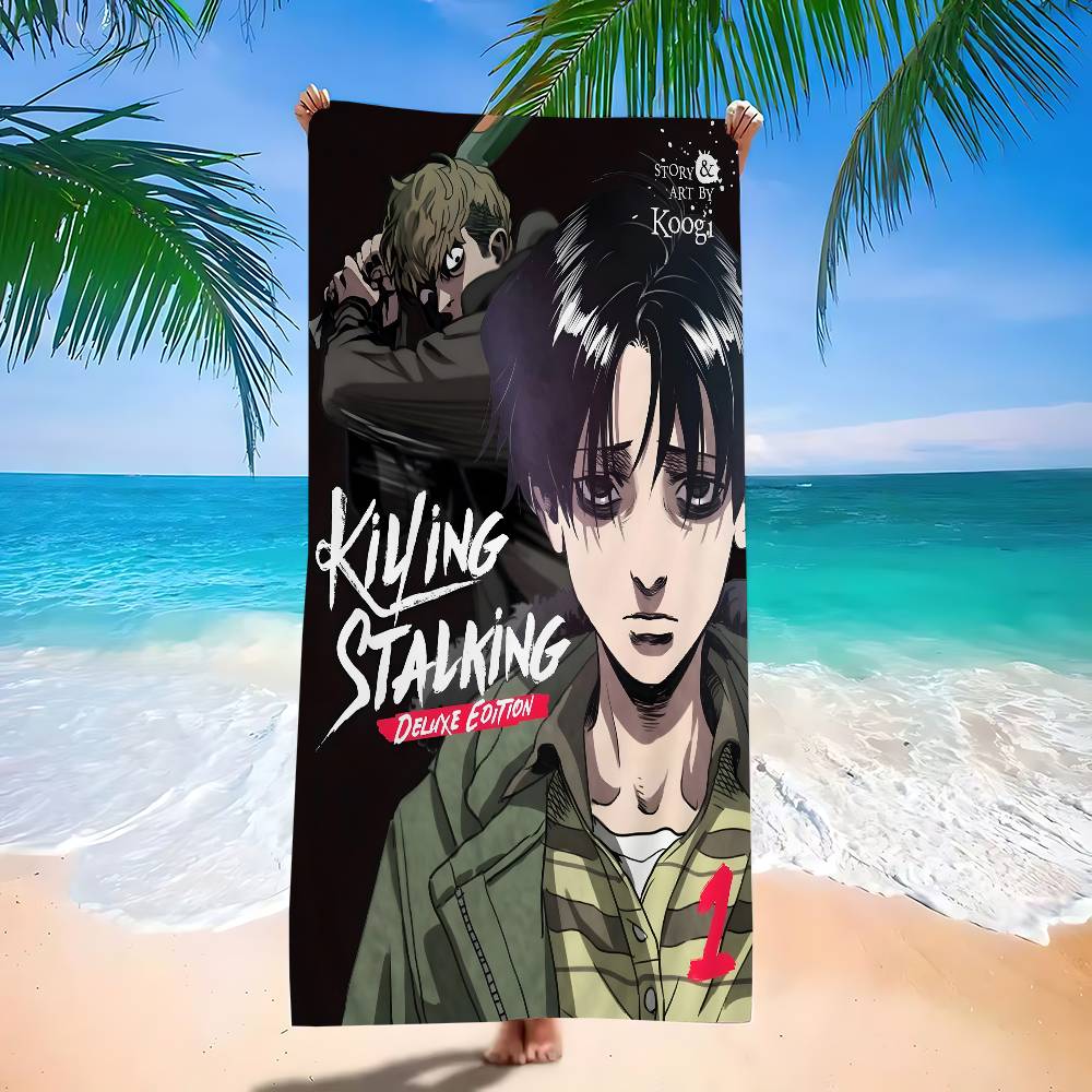 Корейская манга Killing Stalking Микрофибровое одеяло Быстросохнущие пляжные полотенца Печать Супервпитывающее полотенце-одеяло для бассейна