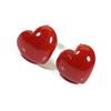 Blood Red Coral Earrings Heart Pt900 Platinum Undyed