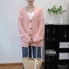 Осень и зима новый ретро свободный ленивый ветер вязаный кардиган V-образный вырез высококачественный свитер куртка женская