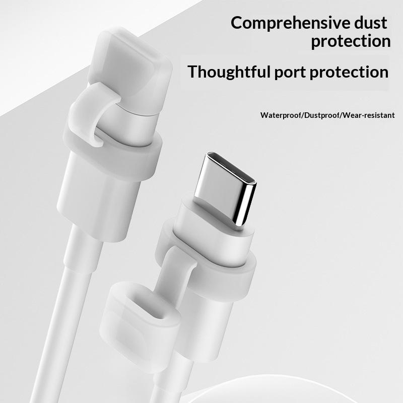 3/15 шт. Для iOS Lighting Type-C Кабель для передачи данных Силиконовая заглушка от пыли Защитный колпачок от потери и пыли для порта зарядки Type-C