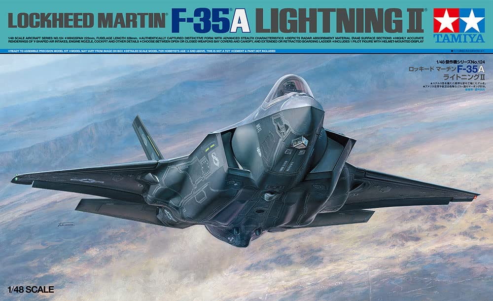 Tamiya Masterpiece Series Lockheed Martin Lightning II Plastic Model 61124 1/48 No.124 F-35A