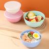 3Pcs/Set Cereal Bowls with Lid Lightweight BPA-Free Dinner Bowls for Noodles Rice Fruit Soup Dishwasher Microwave Safe Multifunctional Storage
