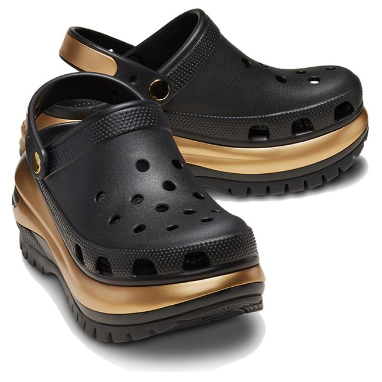 Crocs Fashion and Breathable Clogs Women's Black Gold