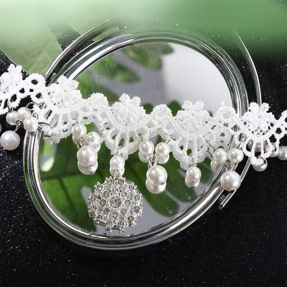 Selling Women's Gothic Chain Jewelry Steampunk Style Lace Multilayer Beads Necklace Choker White