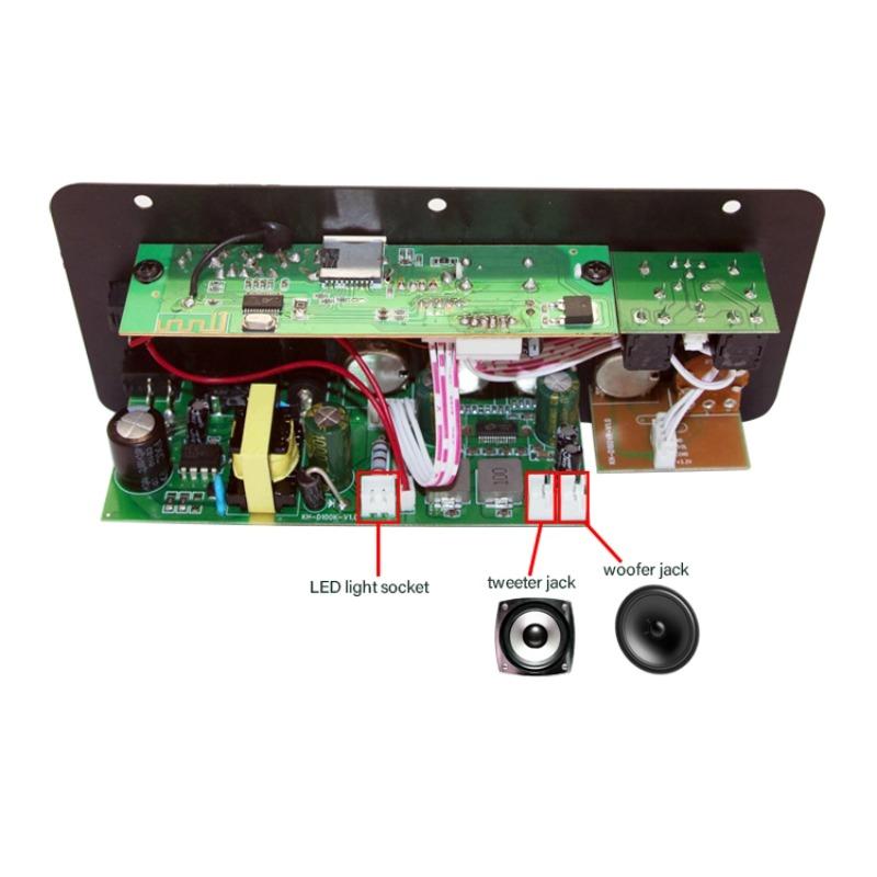 200W AC 220V 12V 24V Digital Bluetooth Stereo Amplifier Board Subwoofer Dual Microphone Karaoke Amplifiers For 8-12 Inch Speaker