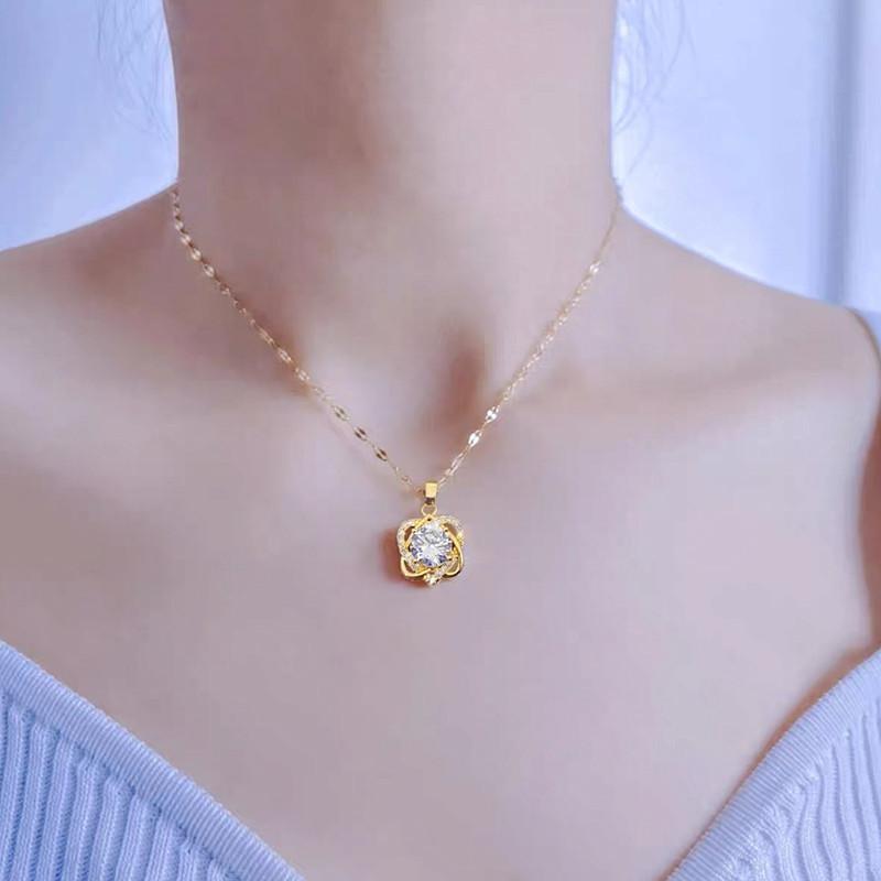 Ожерелье с подвеской Love Moss Infinite с микроинкрустацией из меди и циркония, стильный роскошный дизайн.