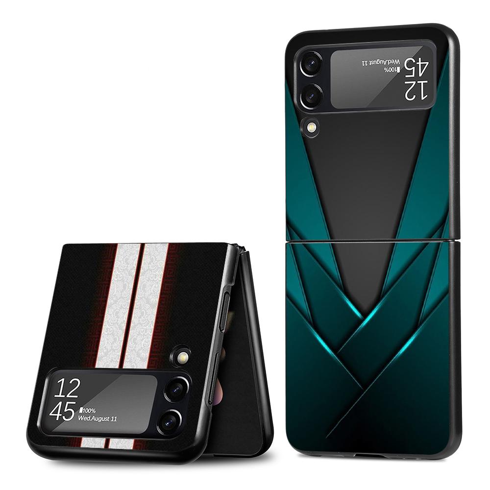 Чехол для мобильного телефона Samsung Galaxy Z Flip4 Flip3 5G черный чехол Z Flip 3 жесткий ПК роскошный чехол Zflip3 Funda Capa Car Carbon Fibre