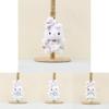 Cute Plush Bunny Doll Keychain Accessory Soft Pp Cotton Adorable Rabbit Figurine In Colorful Dress