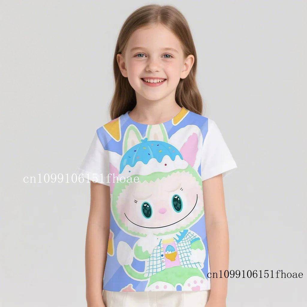 Miniso's Labubu Cute Cartoon Collaboration for Boys Girls Students and Children a Refreshing Fashionable and Versatile T-shirt