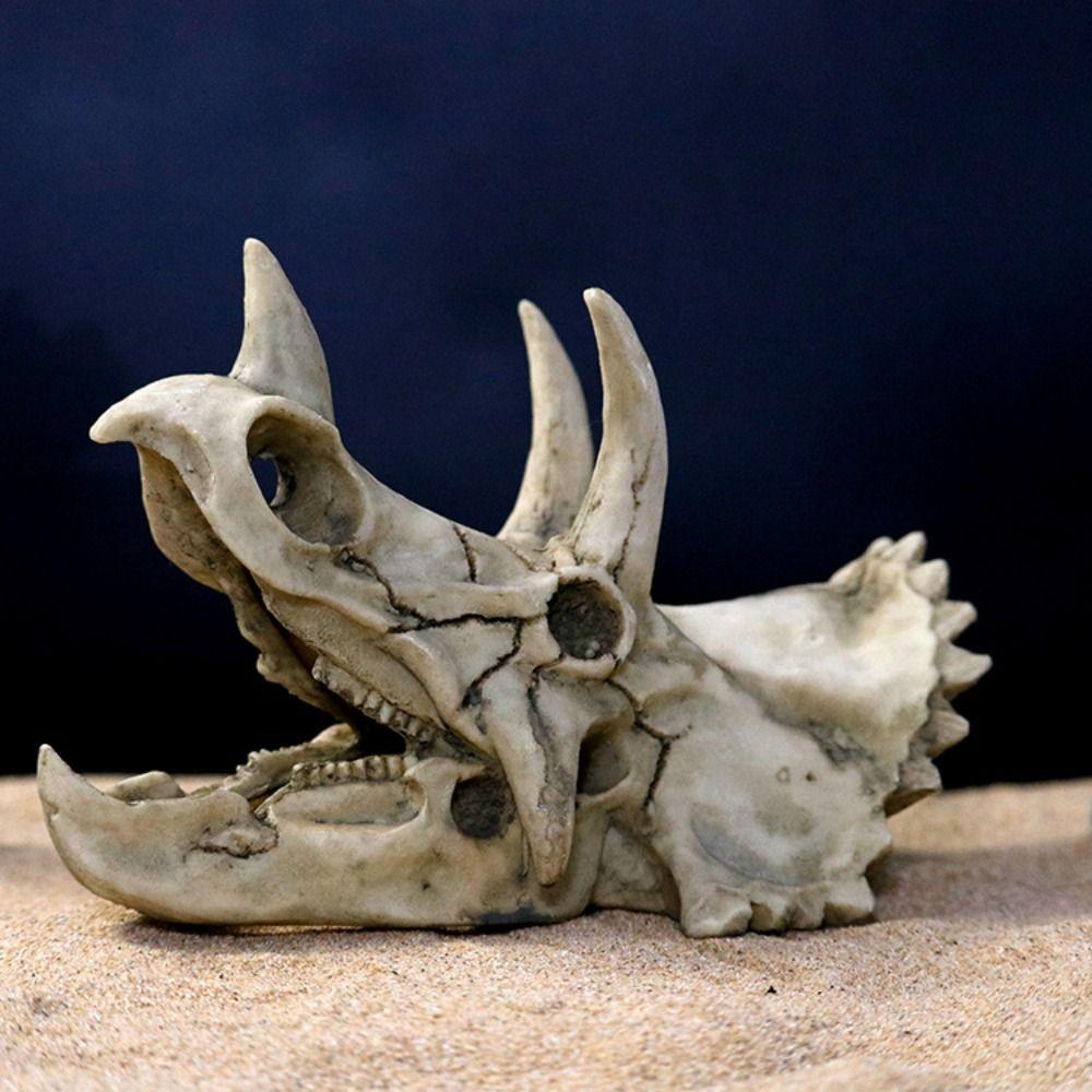 Resin Simulated Dinosaur Skull Decorative Animals Skull Decoration Fish Hiding House  Fish Tank