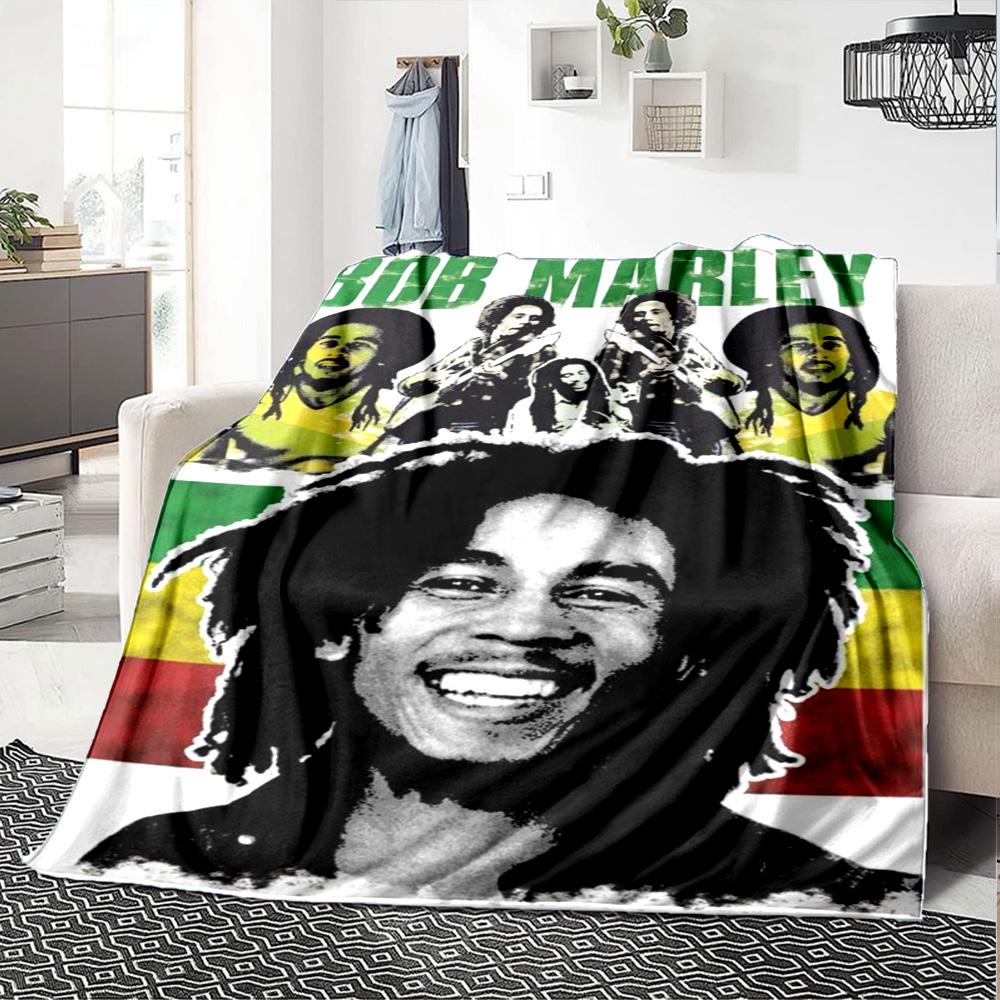 Bob Marley Blanket Durable Comfort Suitable for Bed Office Couch Four Seasons Universal Digital Print Best Holiday Gift for Friends Family