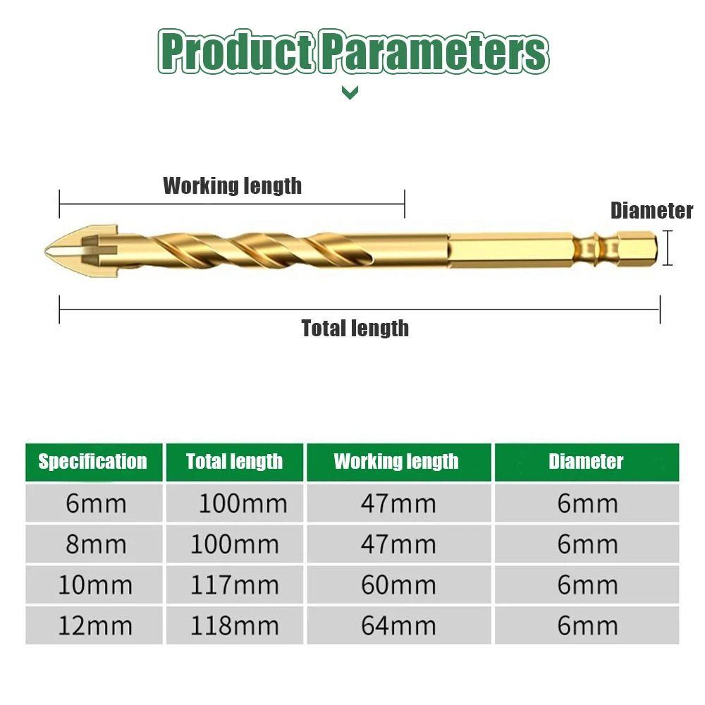 High Hardness Cross Hex Tile Drill Bits Precision Drilling Eccentric Drill  Metal Marble
