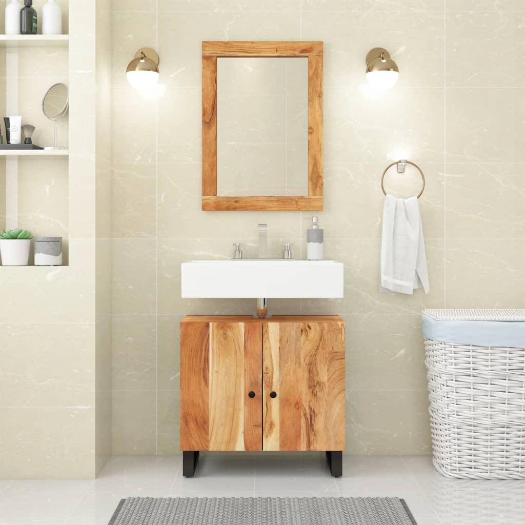 Solid Wood Washbasin Cabinet Acacia and Engineered Wood