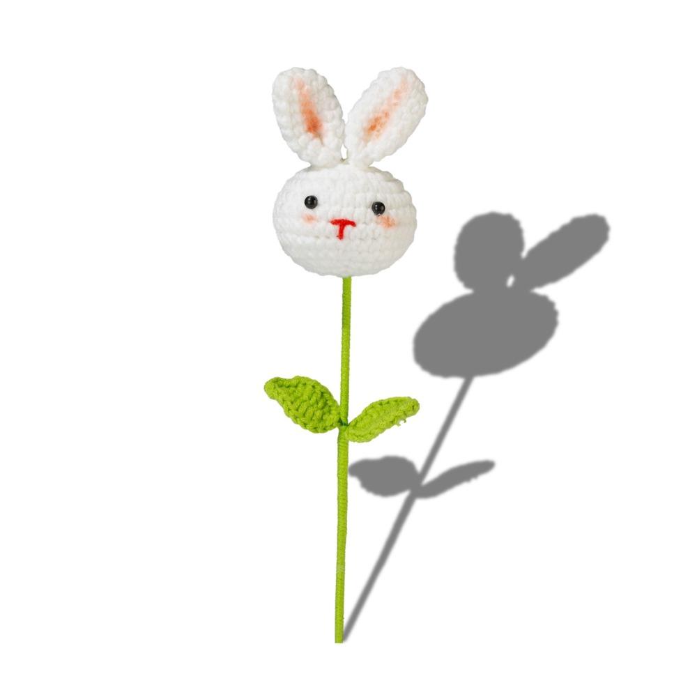 Hand Woven Yarn Graduation Knitted Flower Artificial Woven Crochet Flower Bouquet  Home Decor