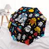 1pc Space Adventure Automatic Open/Close Umbrella with One-Touch Button, Compact Folding Canopy, Sturdy 8-Rib Windproof Design -024
