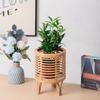 Rattan Style Plant Stand Durable Plastic Flower Pot Holder for Indoor Plants Green Plants