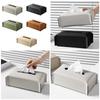 PU Leather Tissue Box Rectangular Paper Towel Container Elegant Tissues Storage Case Refillable Napkin Dispenser