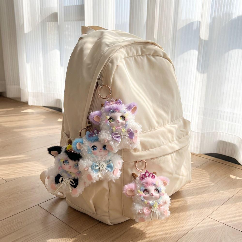 Hanging Curly Lamb Keychain Ornaments Bag Charm Sheep Toy Plush Sheep Pendant Gift For Girls