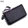 Wallet Women's Long Zipper Wallet, Fashionable Personalized Cowhide European and American Clutch Bag