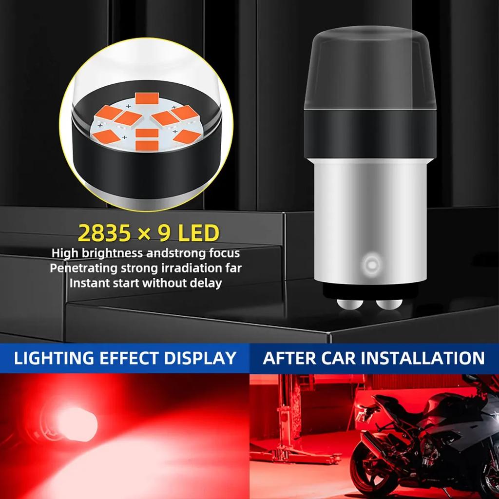 2pcs 1157 P21/5W BAY15D Stop Bulb Brake Lights Auto Daytime Running DRL Strobe Flash Light Taillight Red White 12v