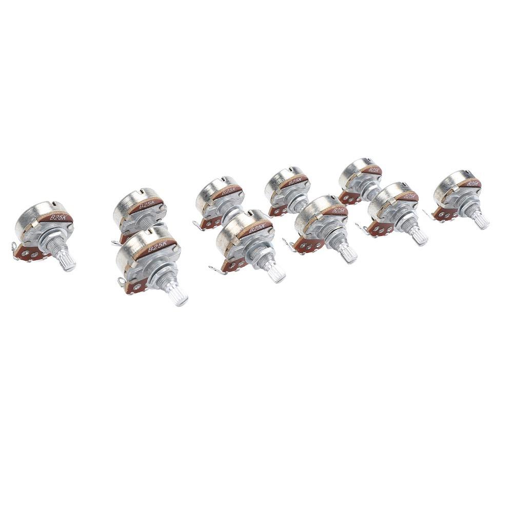 18mm Shaft Bass Guitar Pots Metal Audio Taper Potentiometers  Electric Bass Guitar