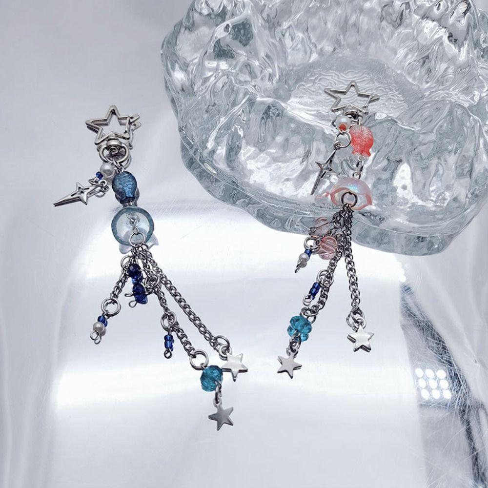 Металлический ремешок для телефона с подвеской в виде медузы, симпатичный ремешок для мобильного телефона, новый брелок со звездой