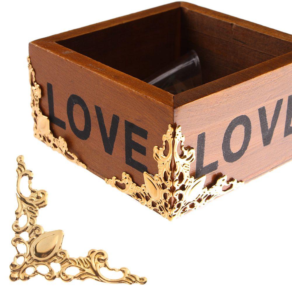 Corner Brackets 30PCS Decorative Notebook Cover Bronze Photo Frame Corner Bracket for Menus Bracket Decor