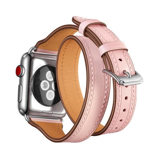 Двойной тур для Apple Watch, ремешок 40 мм, 44 мм, 38 мм, 42 мм, итальянский ремешок для часов из натуральной кожи, ремень-браслет iWatch serie 3, 4, 5, se 6, ремешок