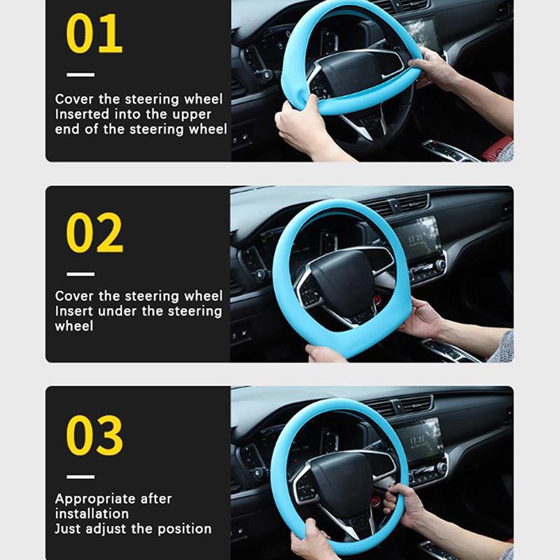 Автомобильный универсальный силиконовый чехол на руль, эластичный чехол для перчаток, текстура, мягкий, многоцветный, автоукрашение, аксессуары для поделок