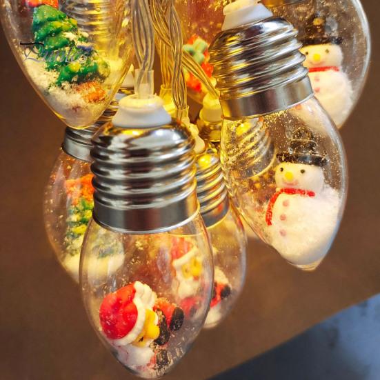 Рождественский гирляндный светильник в виде глобуса, водонепроницаемый, без мерцания, всегда включенный, на батарейках, декоративный сказочный свет, украшение